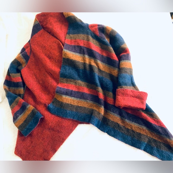 Sarah Pacini Lagenlook Oversized Mohair-Wool Blend Cardigan Laine - Picture 2 of 12